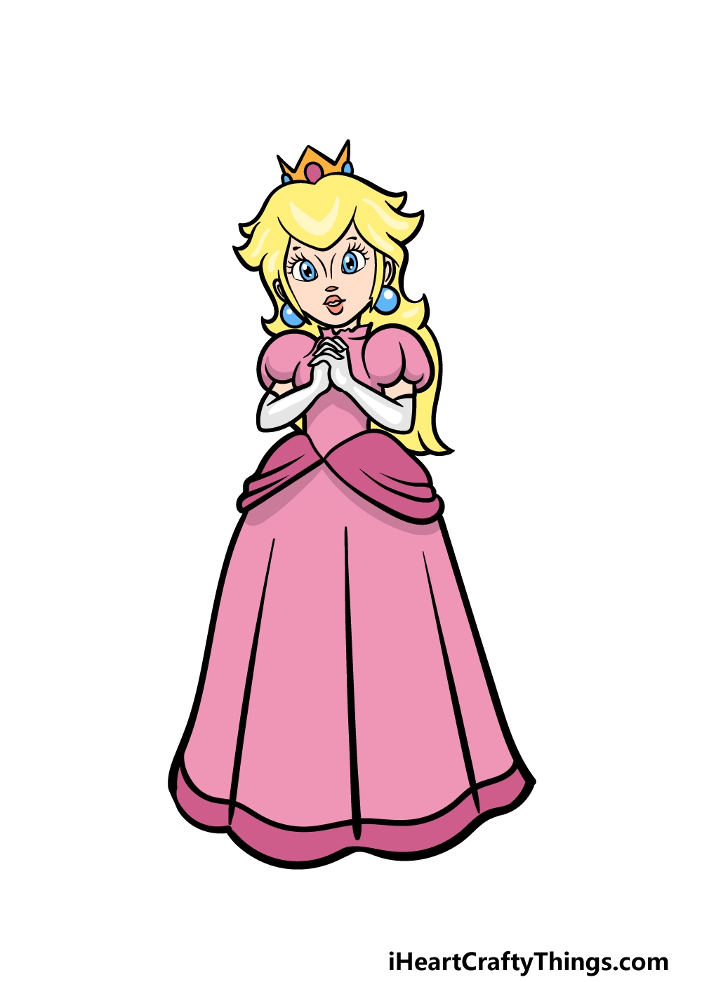 Princess Peach Drawing How To Draw Princess Peachy Step By Step