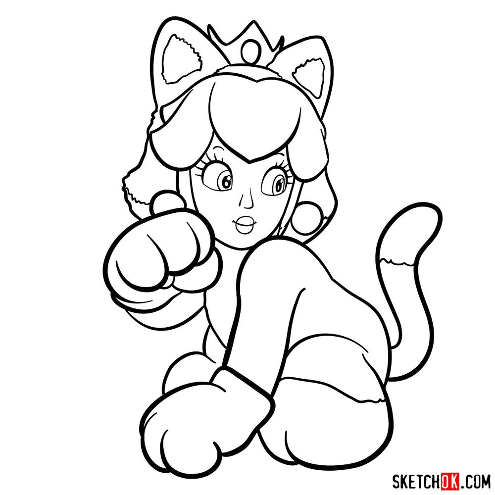 Princess Peach Drawings Sketchok Easy Drawing Guides