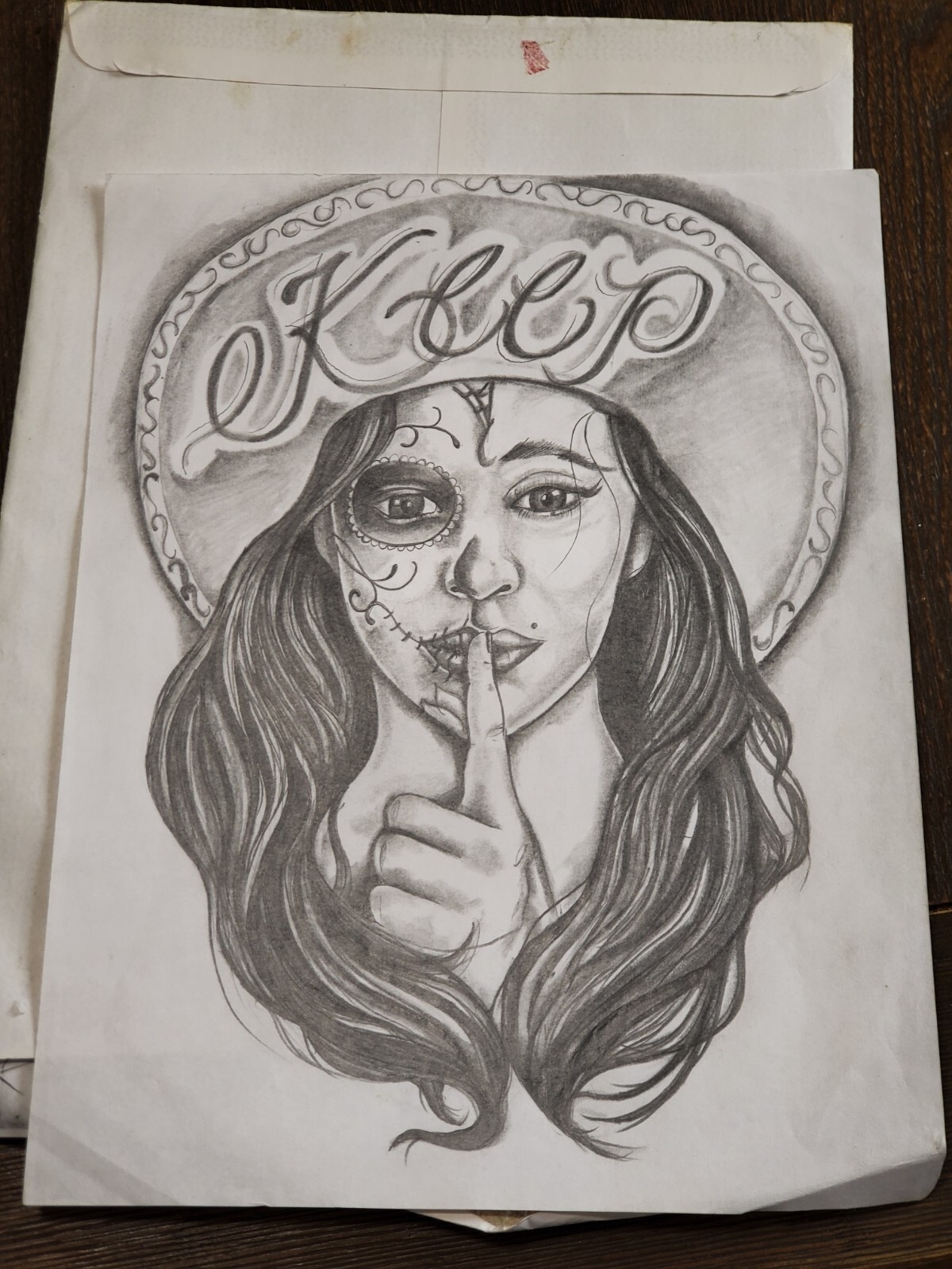 PRISON JAIL CHICANO CHOLO MEXICAN AMERICAN ART HAND DRAWING KEEP QUIET Moda P No Ch o
