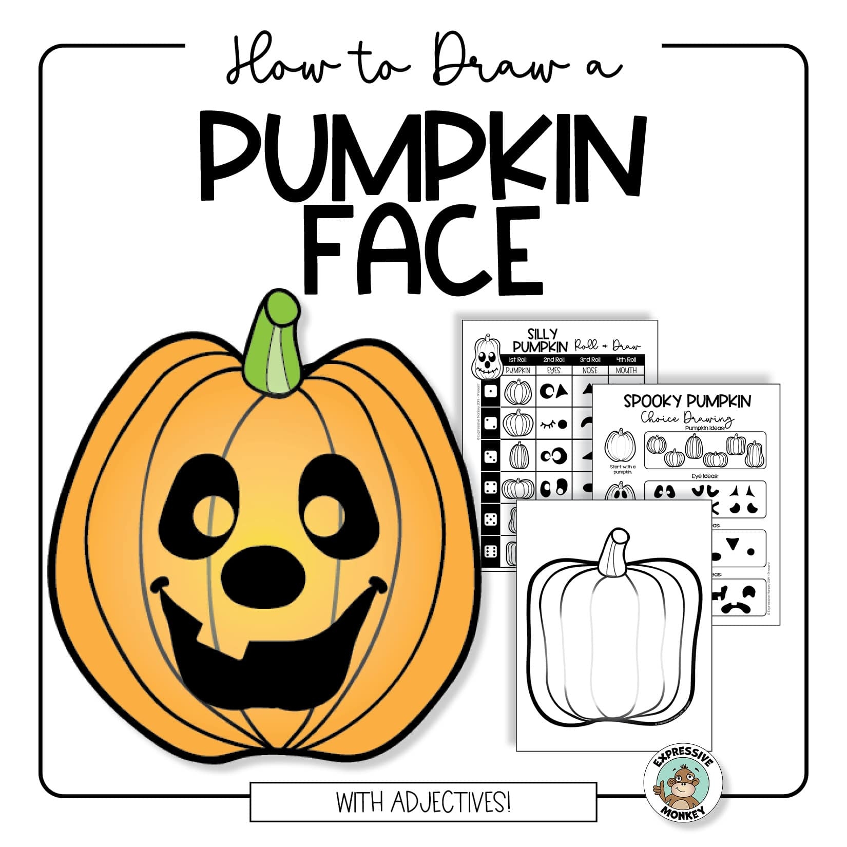 Pumpkin Face Ideas Halloween Drawing Activity