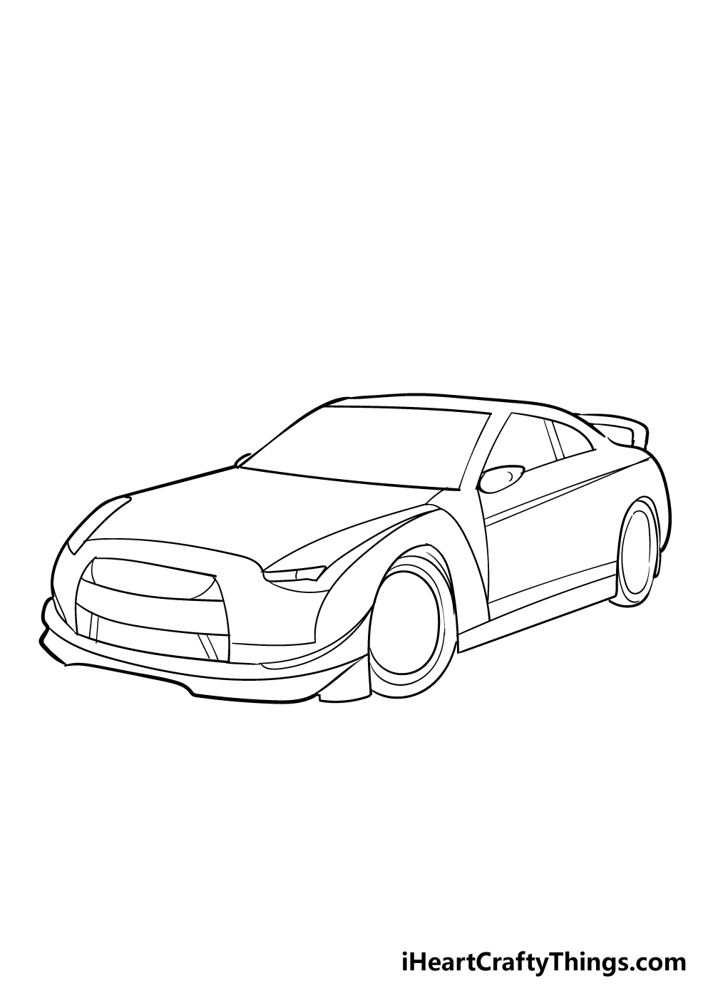 Racecar Drawing How To Draw A Racecar Step By Step