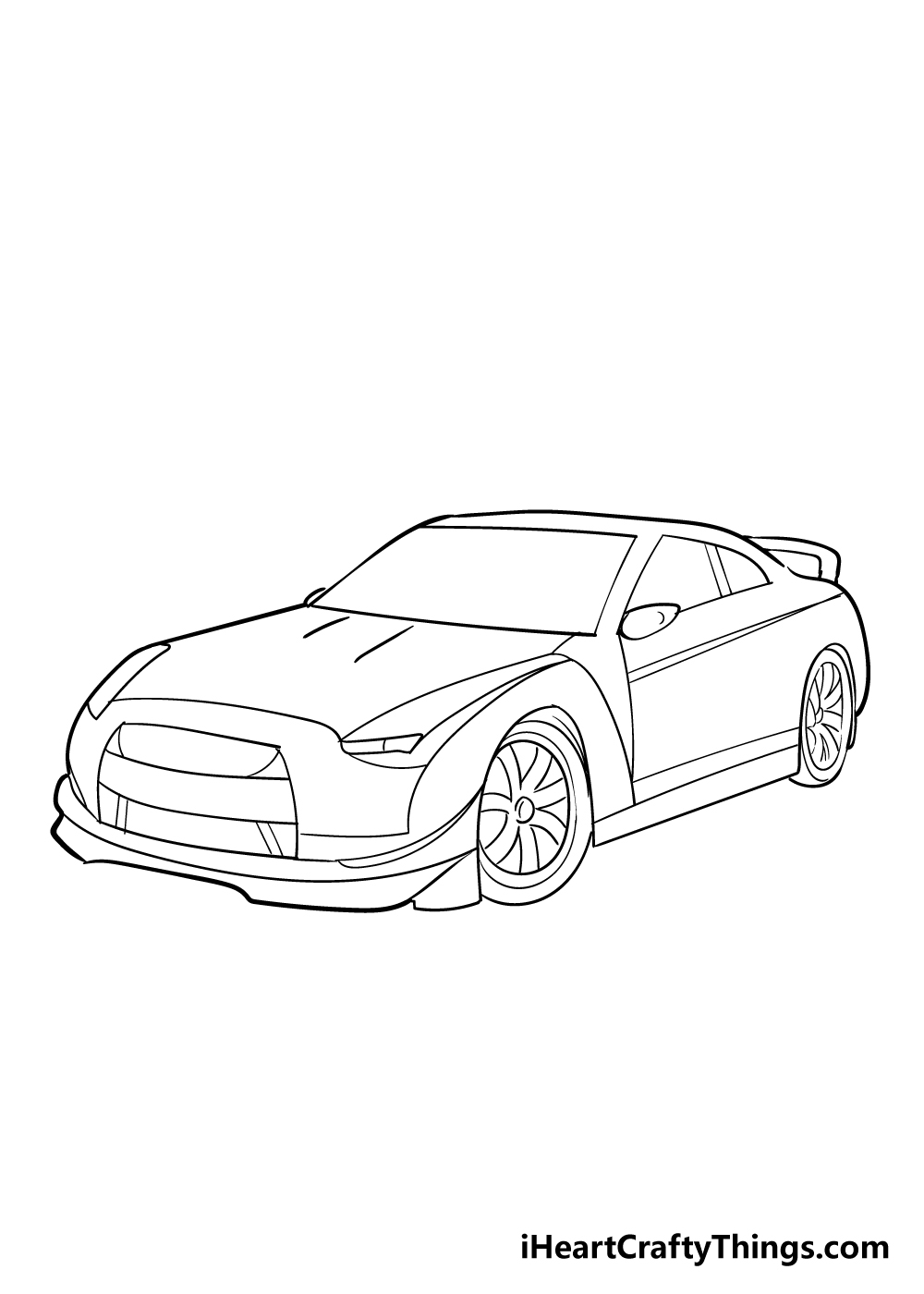 Racecar Drawing How To Draw A Racecar Step By Step