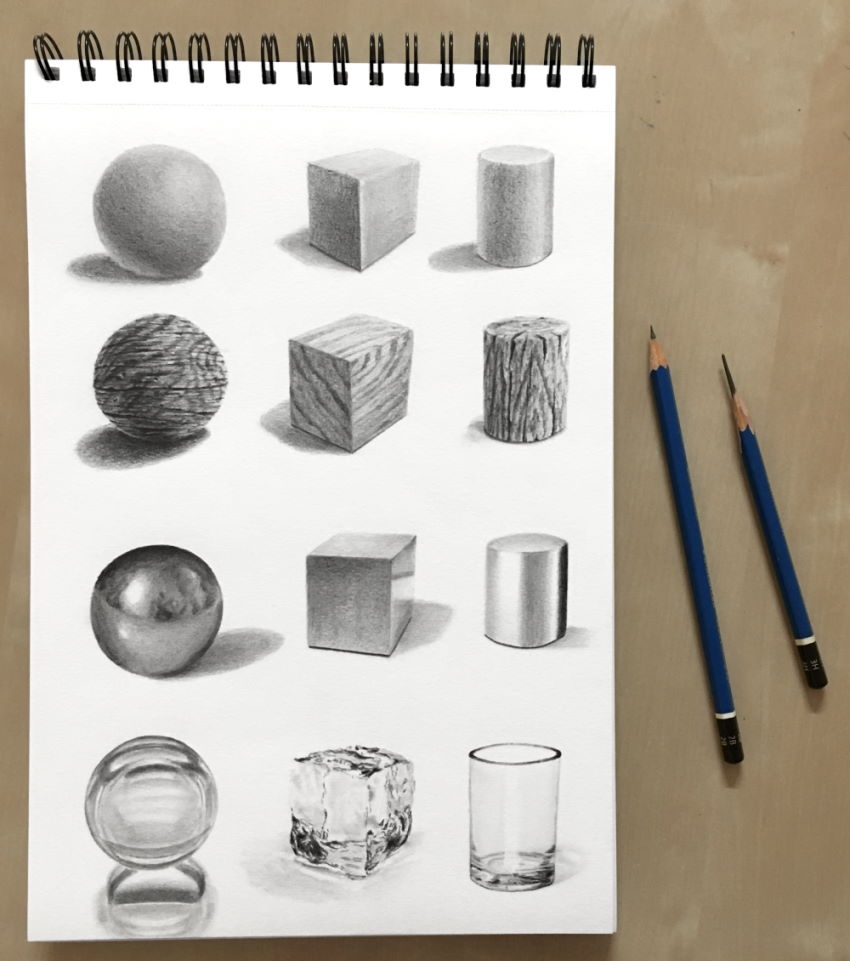 shading brushed metal drawing