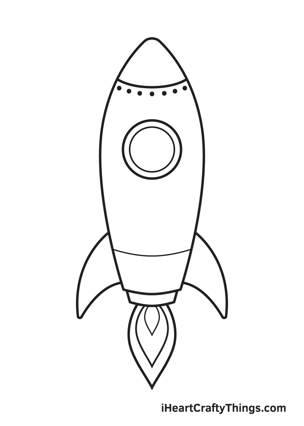 Rocket Drawing How To Draw A Rocket Step By Step