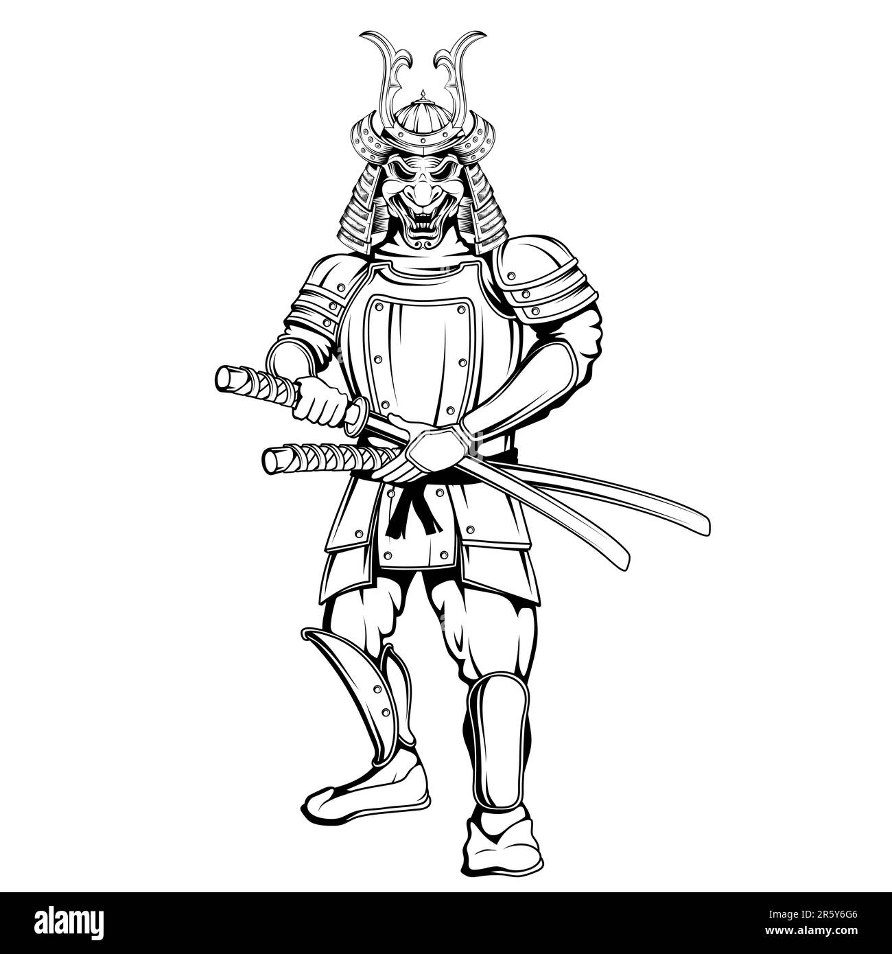 Samurai Vector Illustration Of A Sketch Japanese Soldier With A 