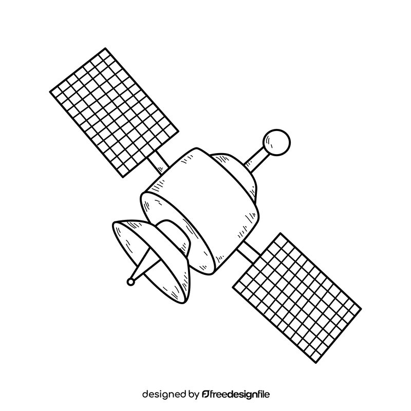 Satellite Drawing Black And White Clipart Free Download