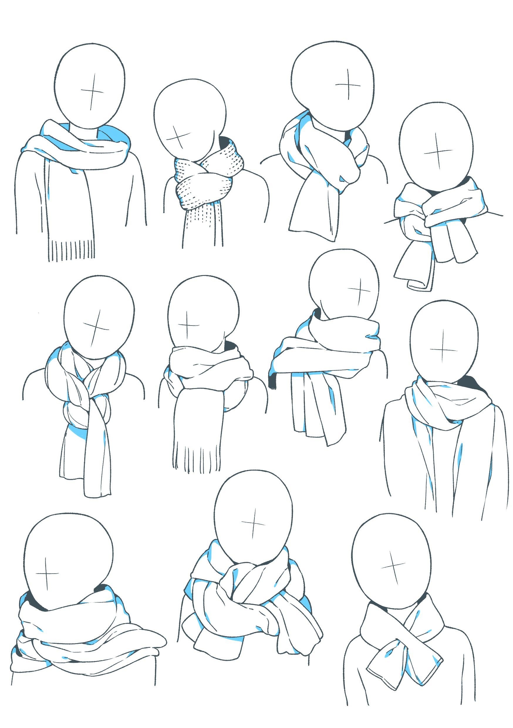 Scarf Drawing Reference And Sketches For Artists