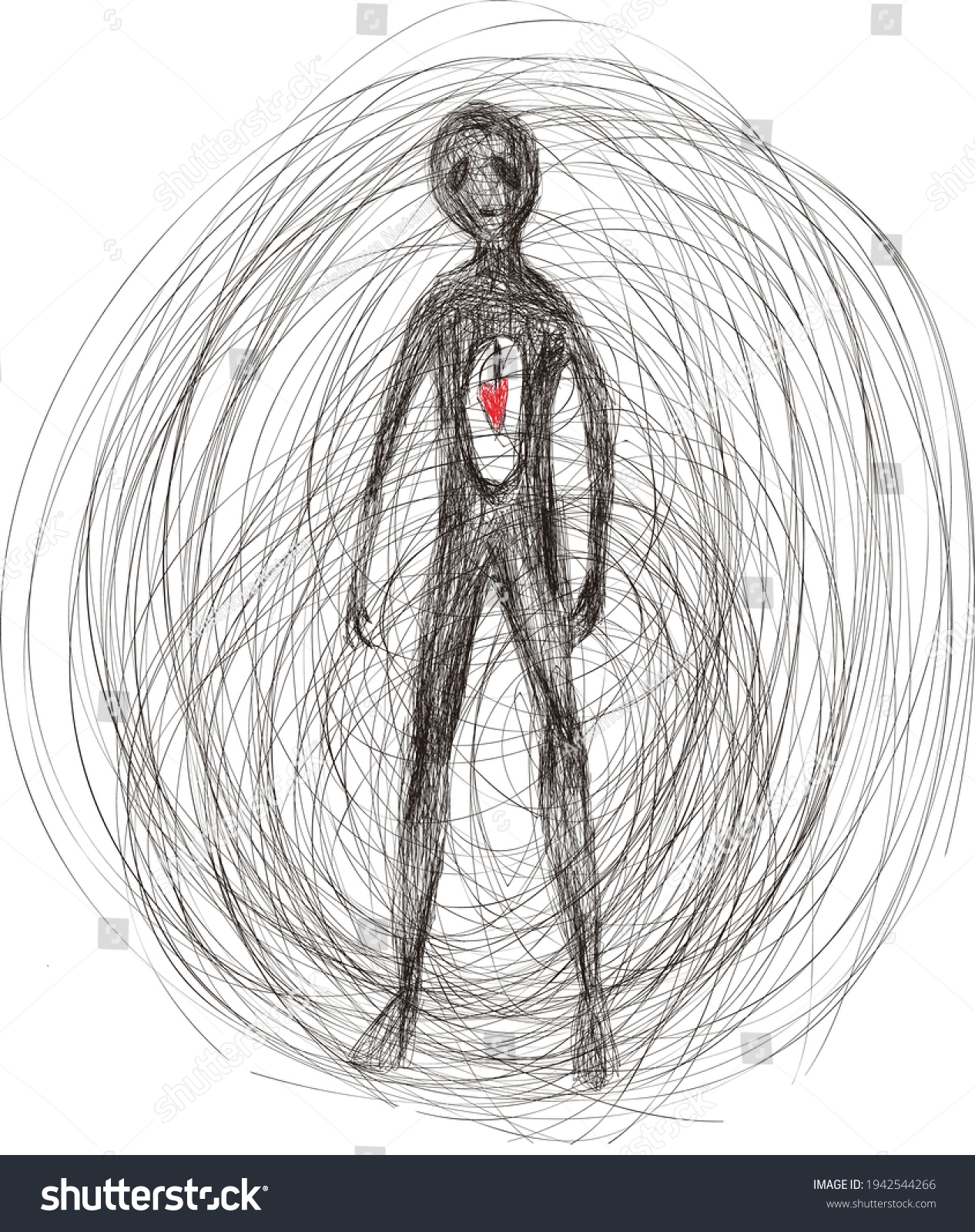 Schizophrenia Art Mental Disorder Artwork Depression Stock Vector Royalty Free 1942544266 Shutterstock