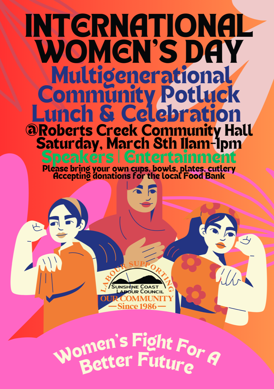 SCLC International Women s Day Potluck SCTA Sunshine Coast Teachers Association