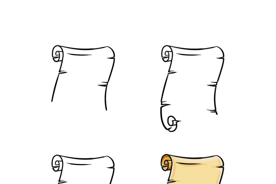 Scroll Drawing How To Draw A Scroll Step By Step