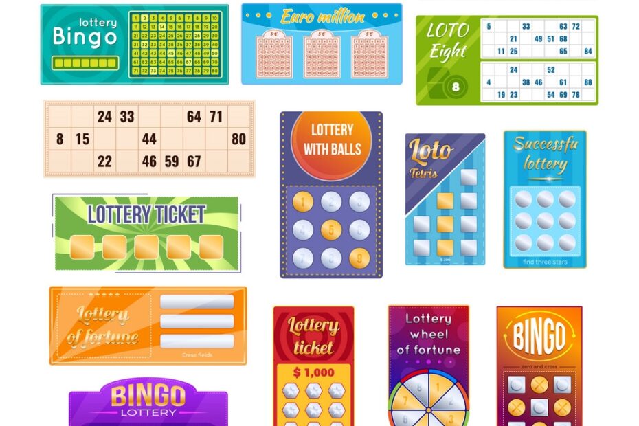 Set Different Lottery Tickets For Drawing Vector Image