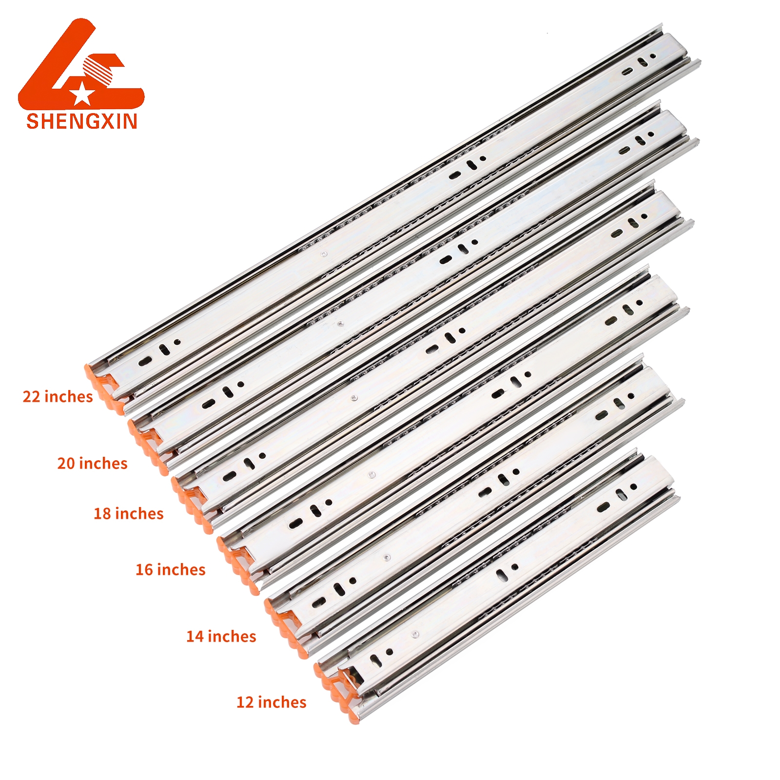 SHENGXIN Drawer Railing Ball Bearing Undermount Drawer Slides Soft Close 40 45mm Zinc Black Kitchen Drawer Slide For Furniture