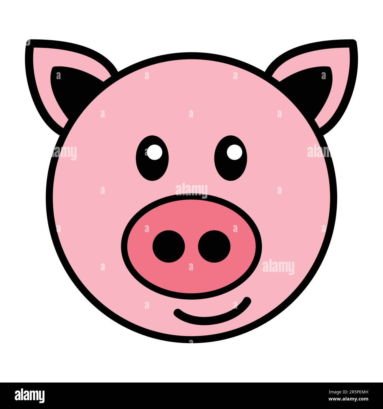 Simple Cartoon Of A Cute Pig Stock Vector Image U0026 Art Alamy