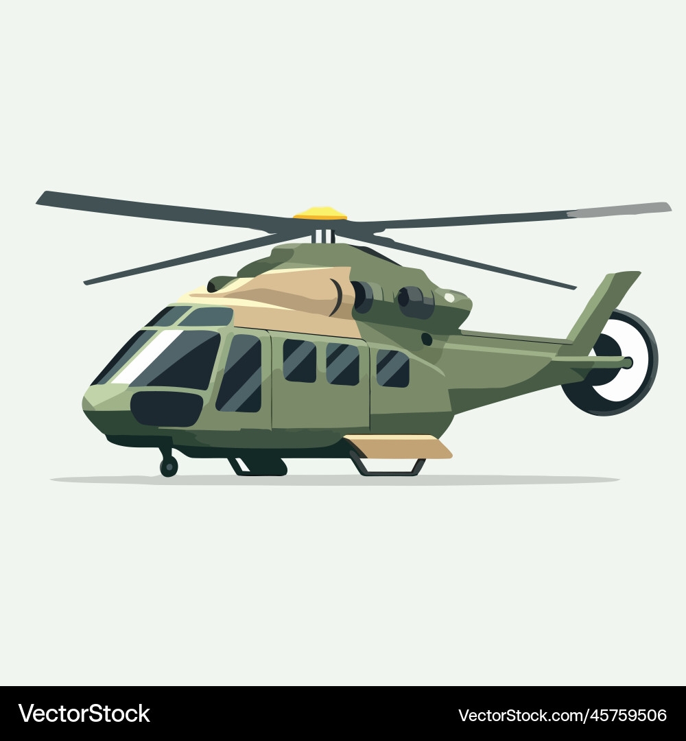 Simple Colored Helicopter Drawing Royalty Free Vector Image