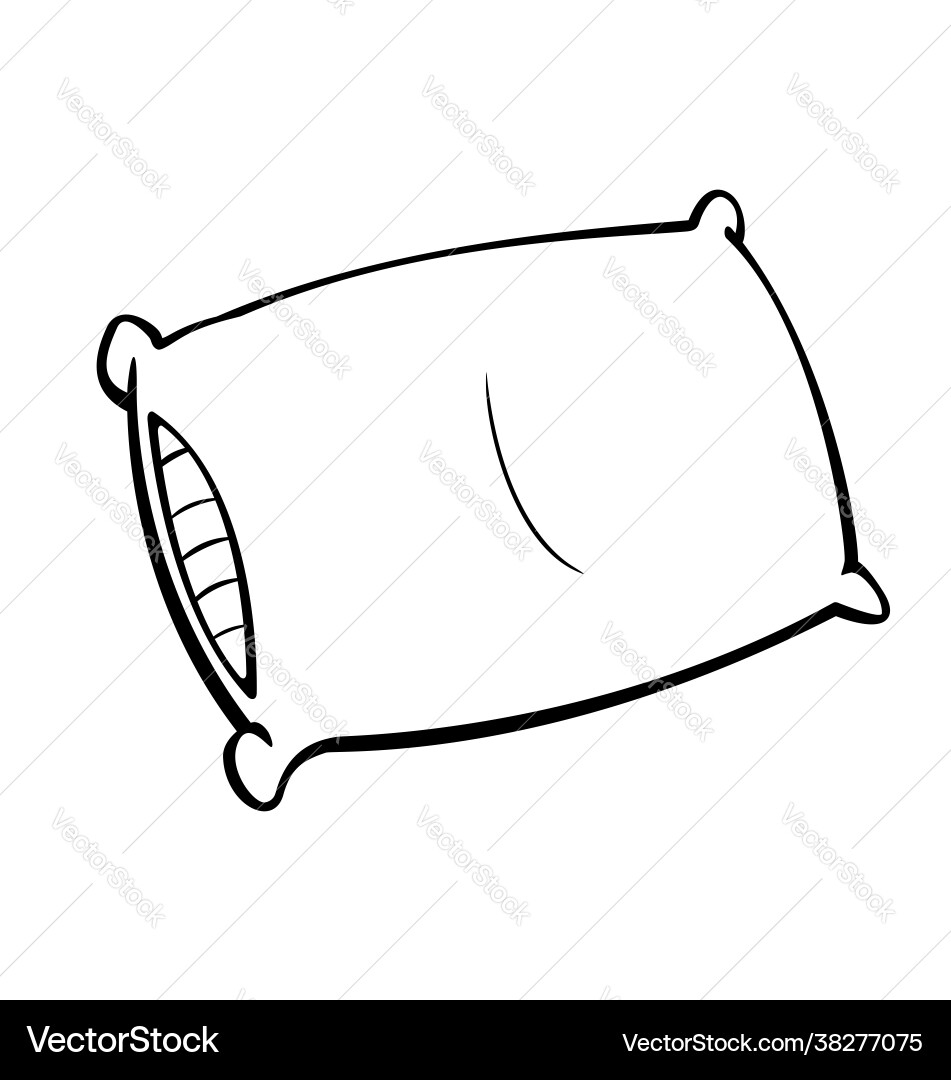 Simple Line Pillow Drawing Royalty Free Vector Image