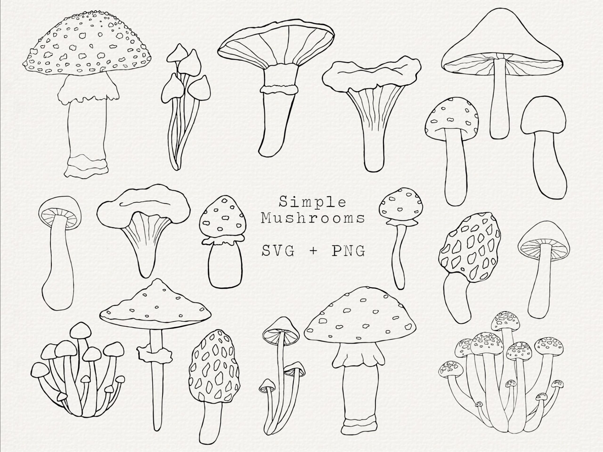 easy mushroom drawing