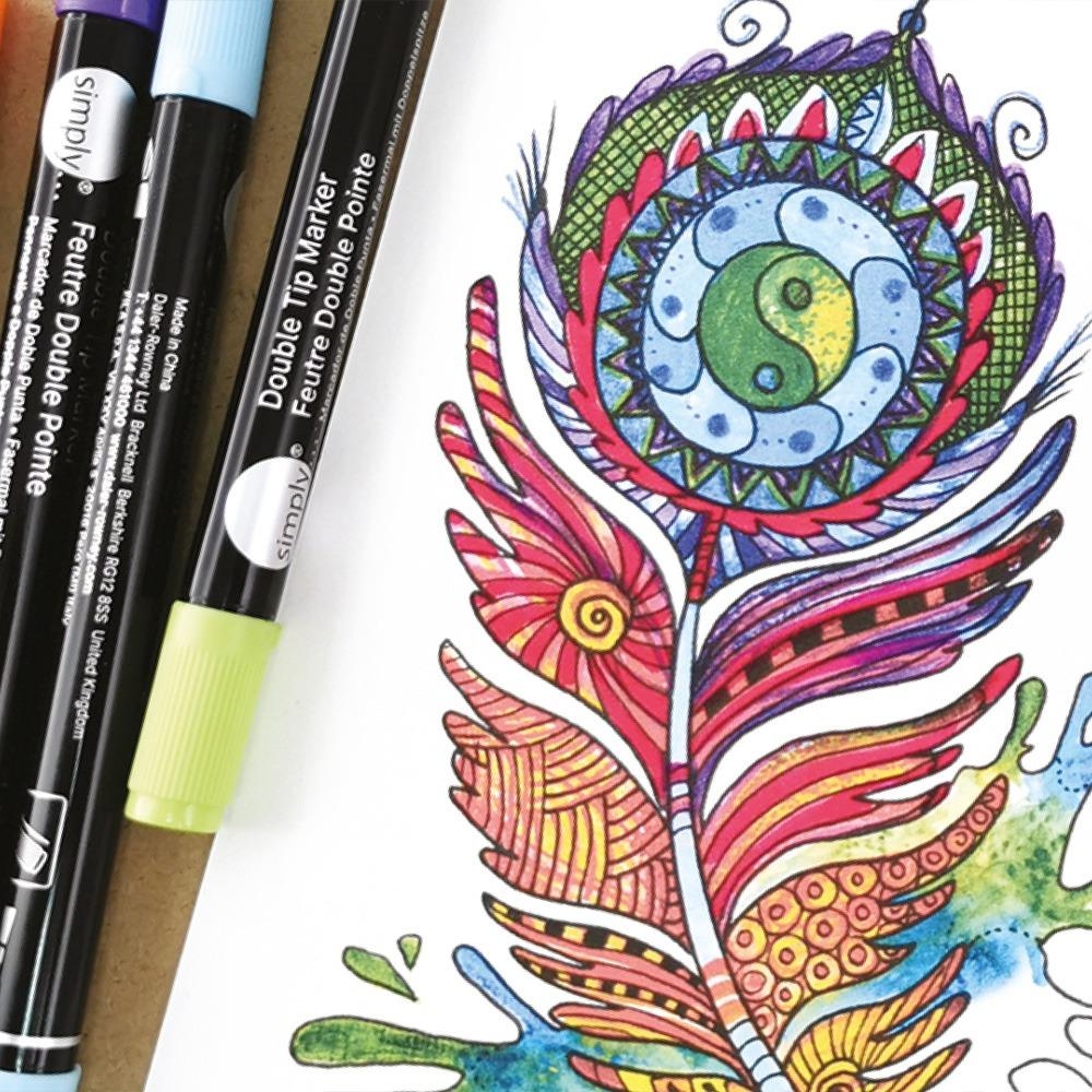 Simplycreate Activity Set Feather Colour Splash Daler Rowney