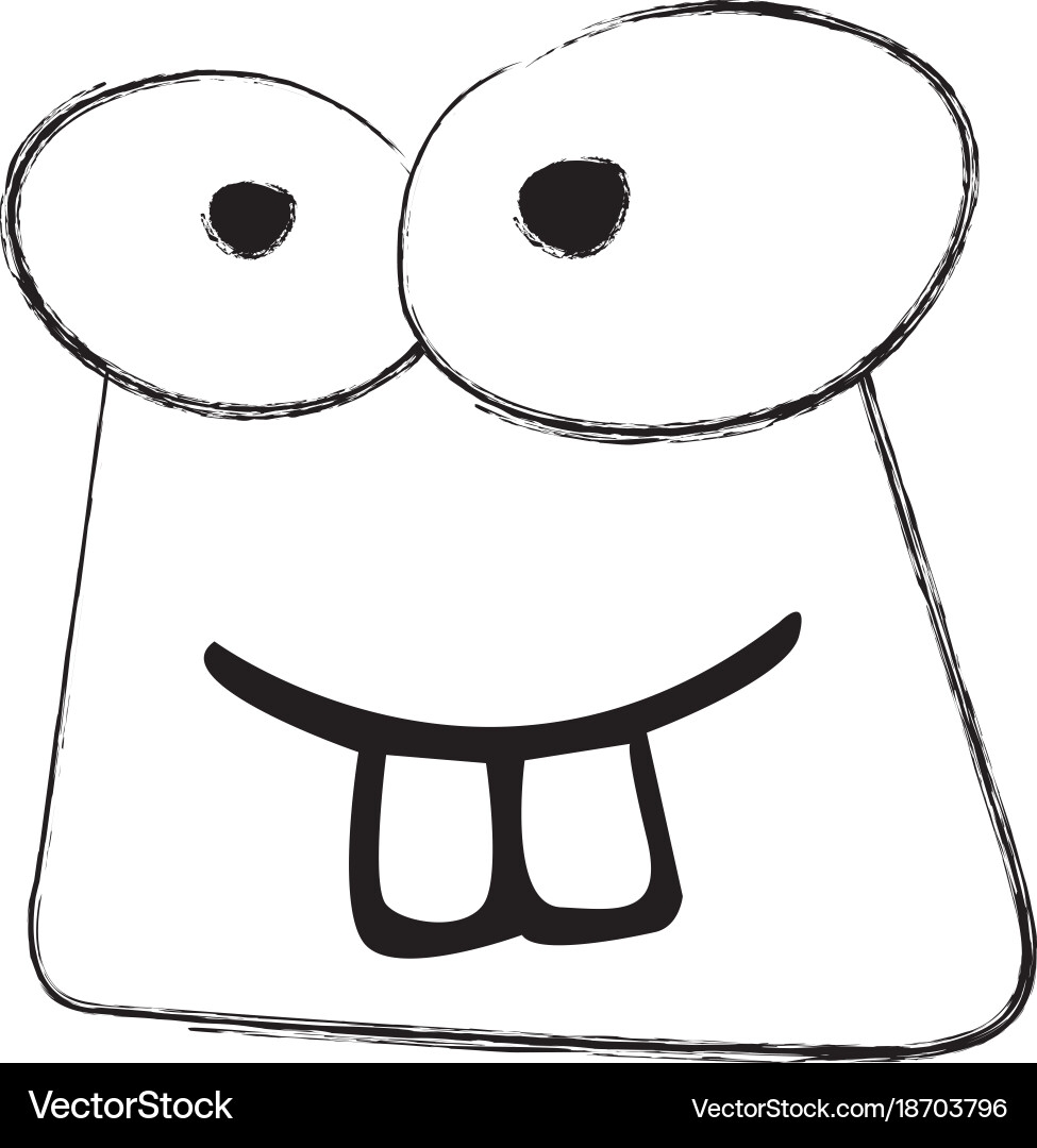 Sketch Draw Funny Toad Face Royalty Free Vector Image