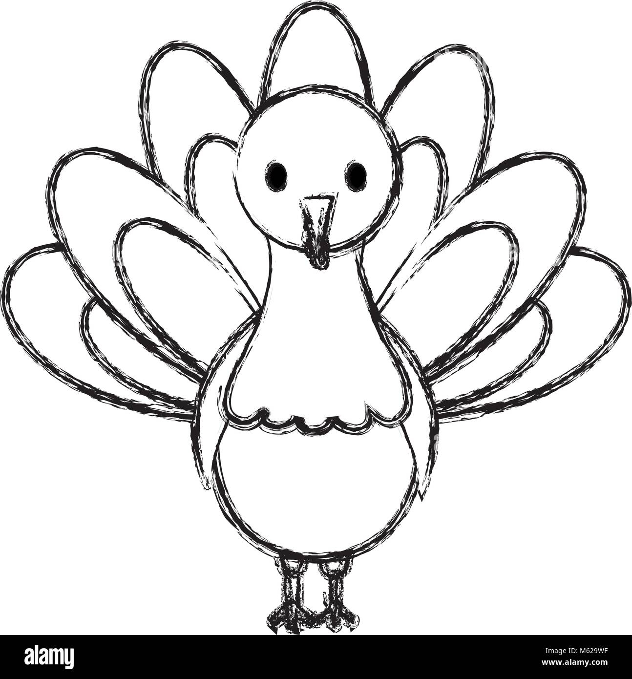 Sketch Of Cartoon Turkey Icon Over White Background Vector Illustration Stock Vector Image U0026 Art Alamy