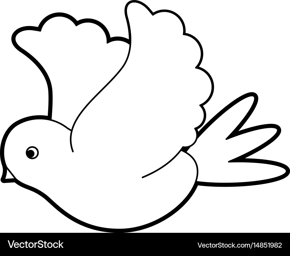 Sketch Silhouette Image Side View Dove Bird Flying