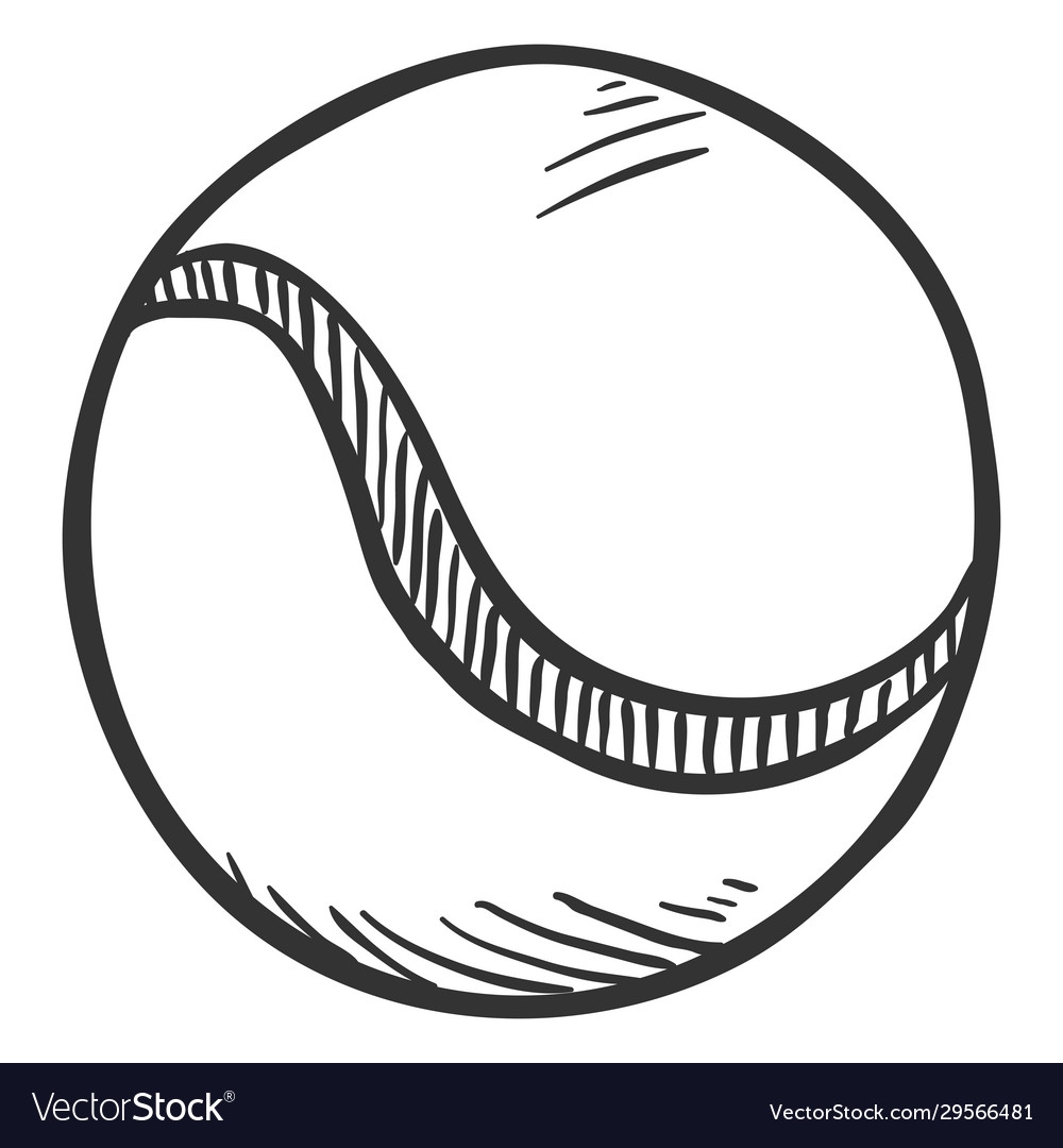 Sketch Tennis Ball On White Background Royalty Free Vector