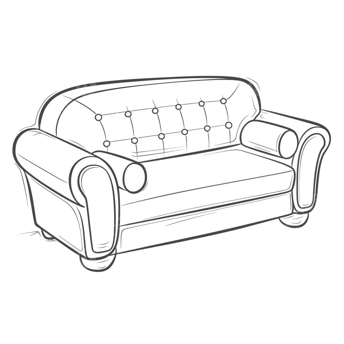 Sketsa Sofa Dengan Kancing Di Atasnya Gambar Garis Besar Vektor Gambar Sofa Garis Besar Sofa Sketsa Sofa PNG Dan Vektor Dengan Background Transparan Untuk Unduh Gratis