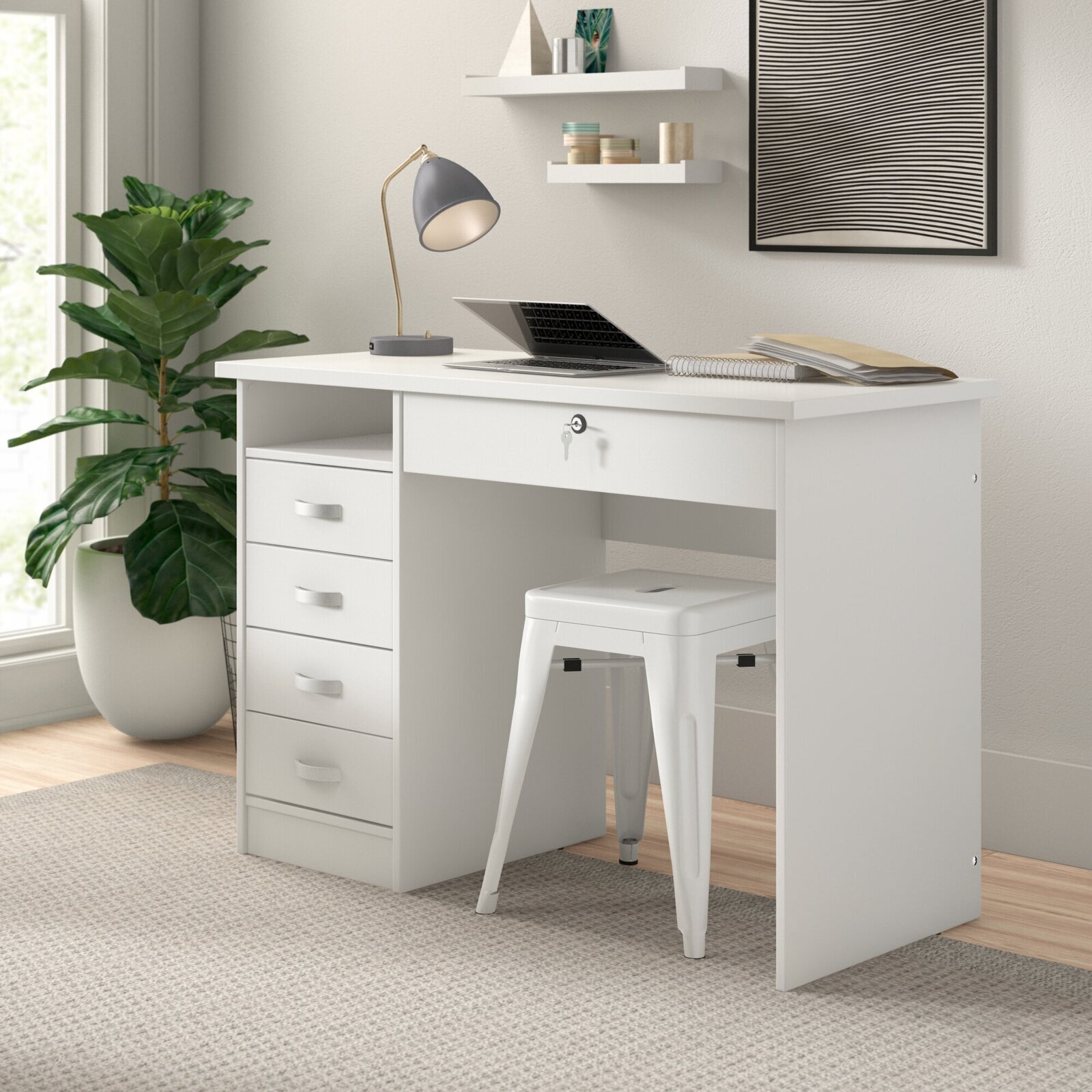 Small Desk With Locking Drawer