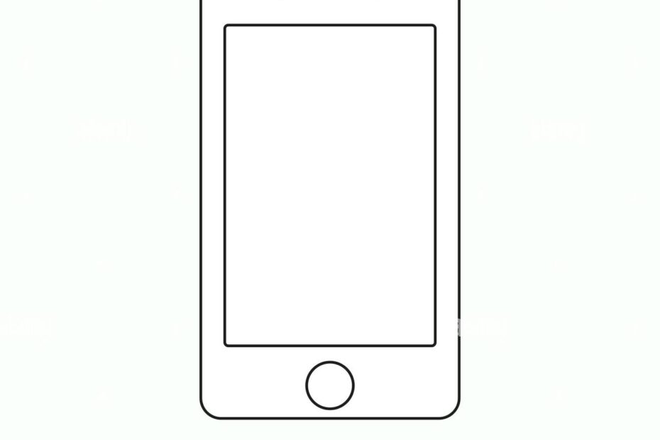 Smartphone Line Outline Style Vector Illustration Simple Mobile