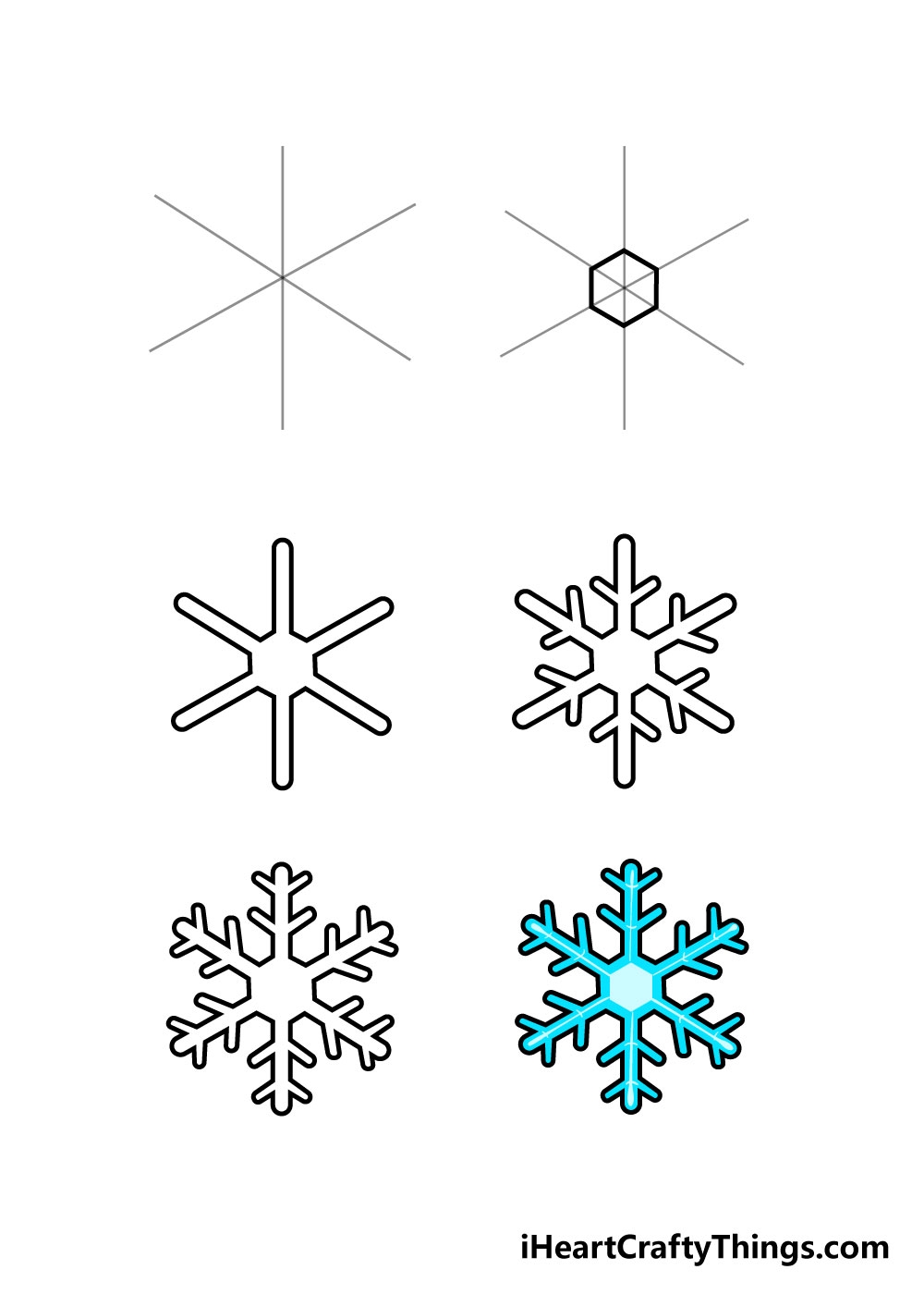 Snowflake Drawing How To Draw A Snowflake Step By Step 