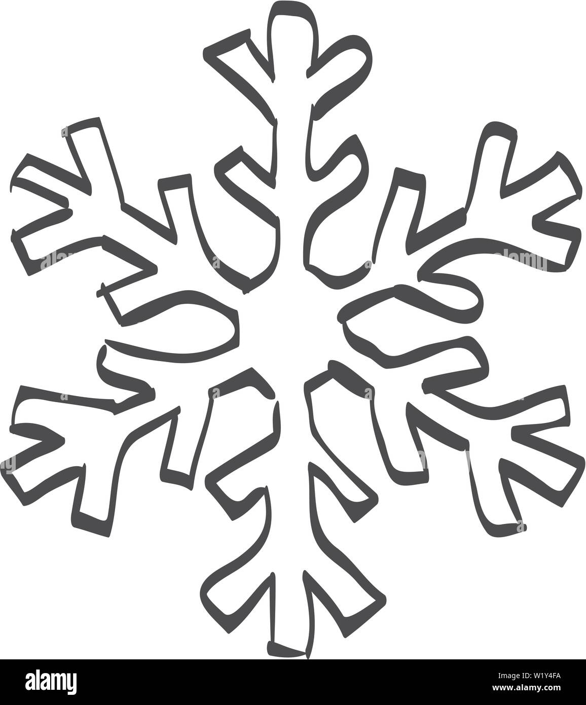 Snowflakes Icon In Doodle Sketch Lines Winter Snow December Season Stock Vector Image U0026 Art Alamy