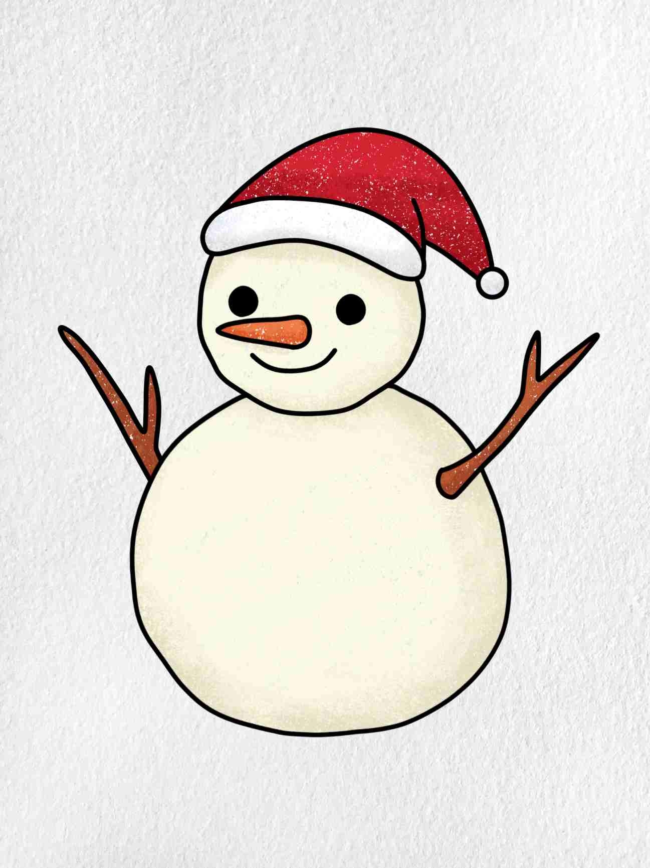Snowman Drawing easy HelloArtsy