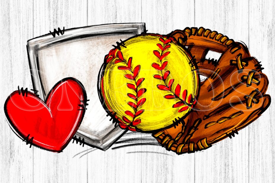 Softball Doodle PNG Hand Drawn Ball Bat Glove Home Plate Illustration School Sports Clipart For Designs Digital Art For Transfers Etsy