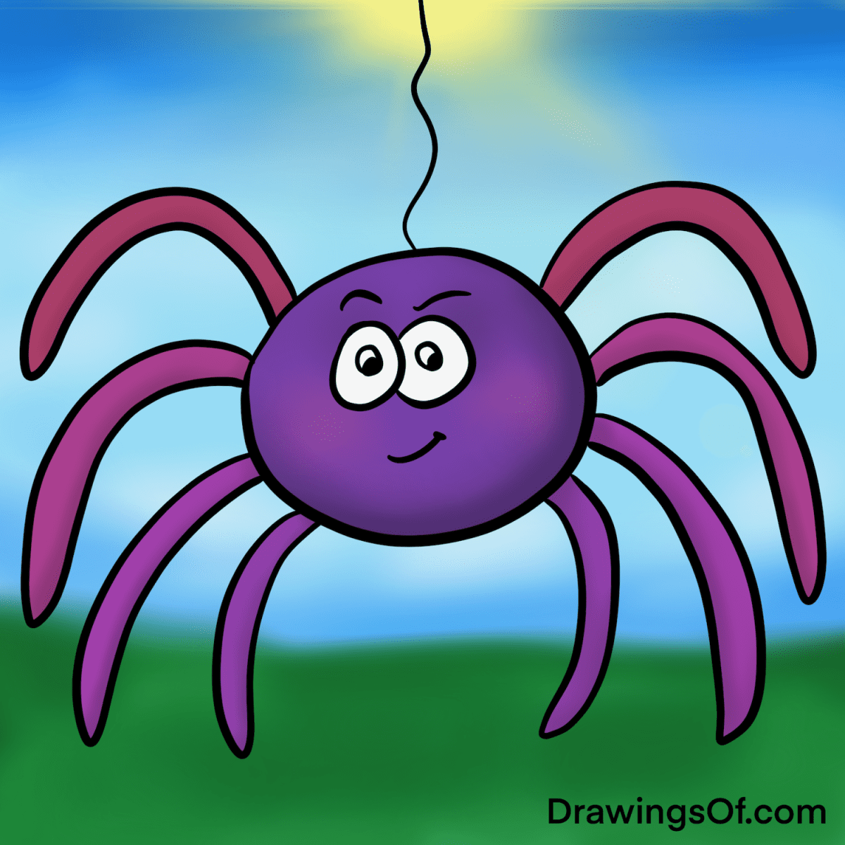 Spider Drawing Easy Cute Instructions Drawings Of 