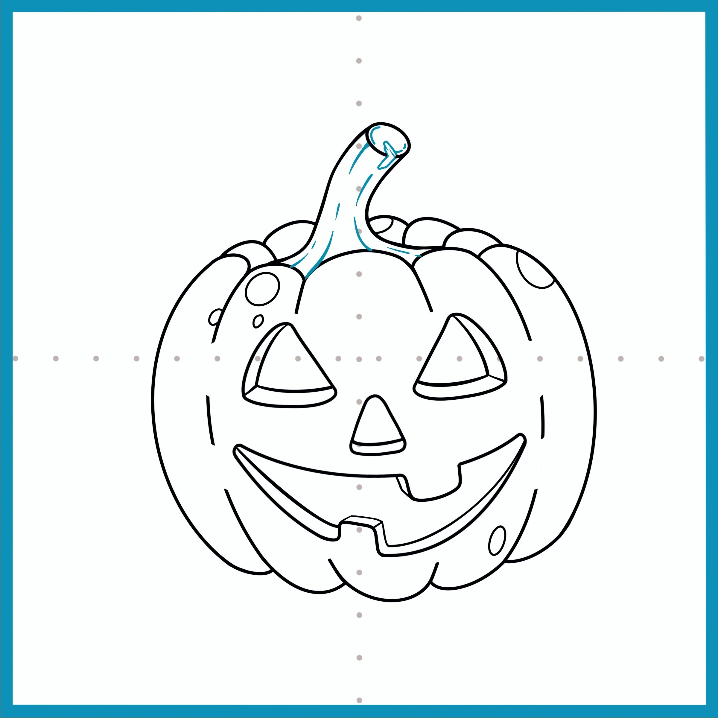 Spooky Jack O Lantern How To Draw Helpful Hen Studio