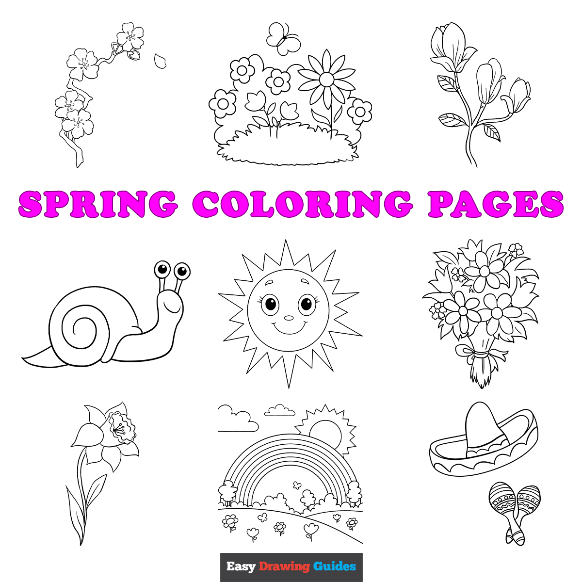 Spring Drawings Easy Drawing Guides