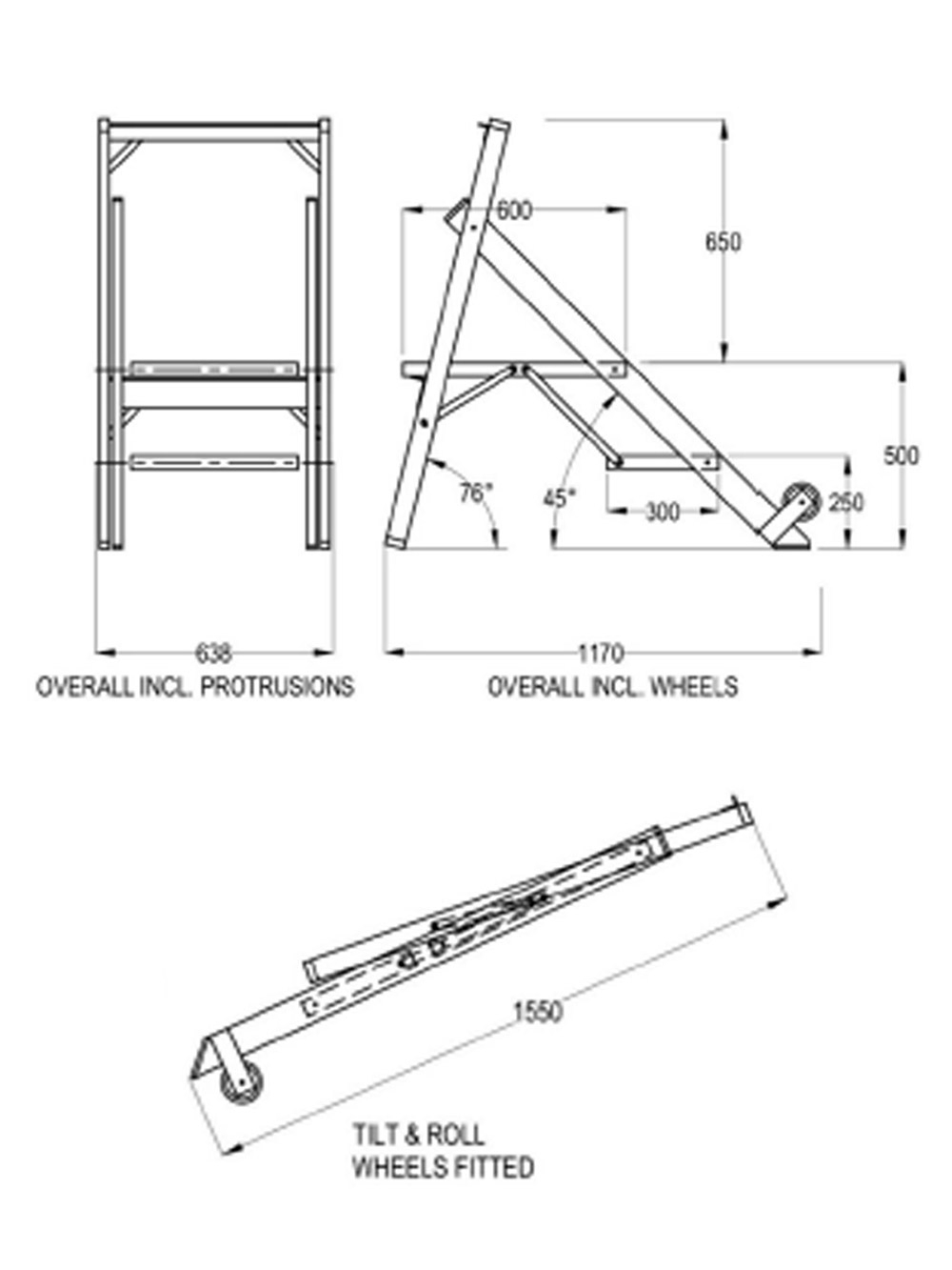 Step stair Platform Chase Ladders Handbuilt In The UK