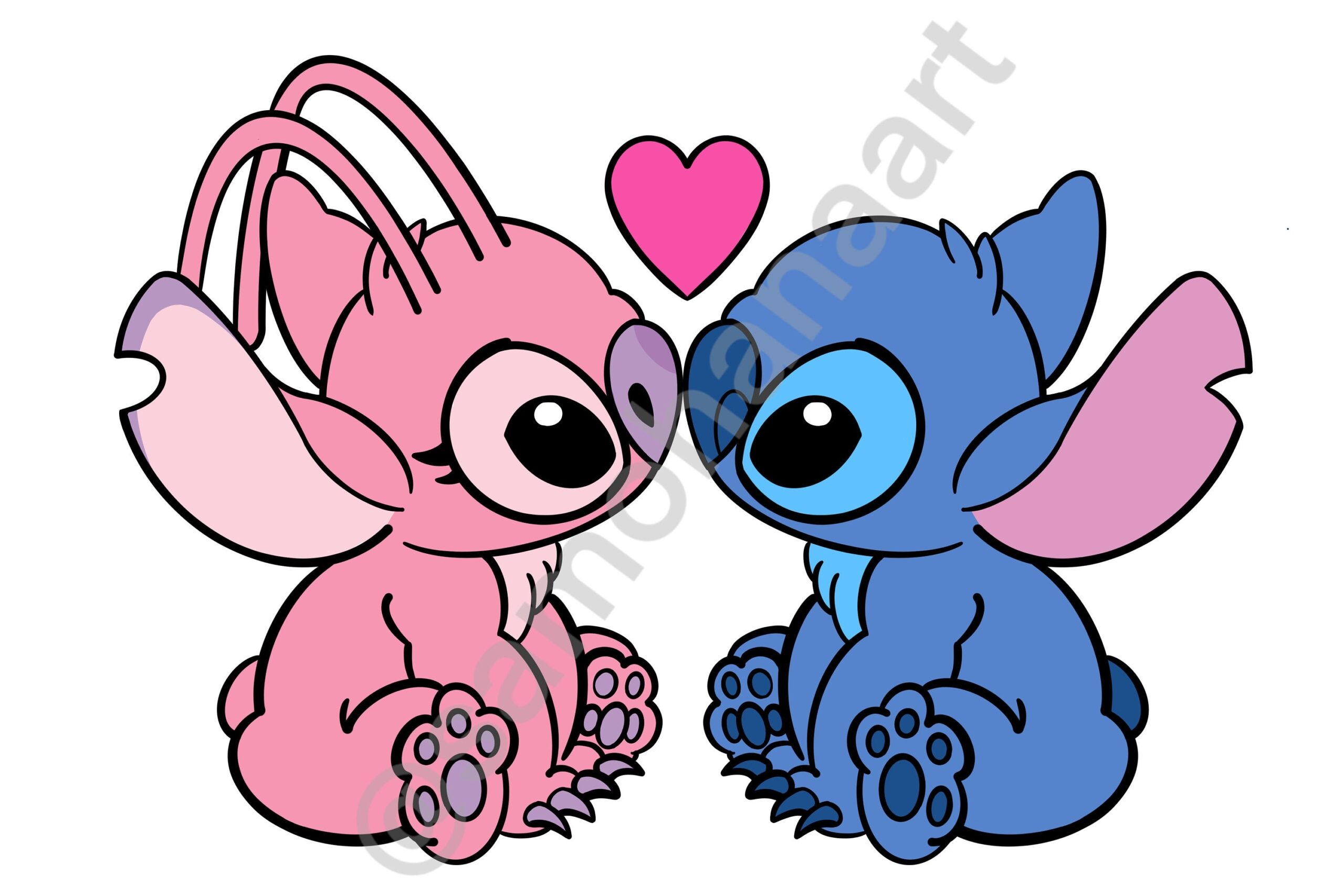 how to draw stitch and angel