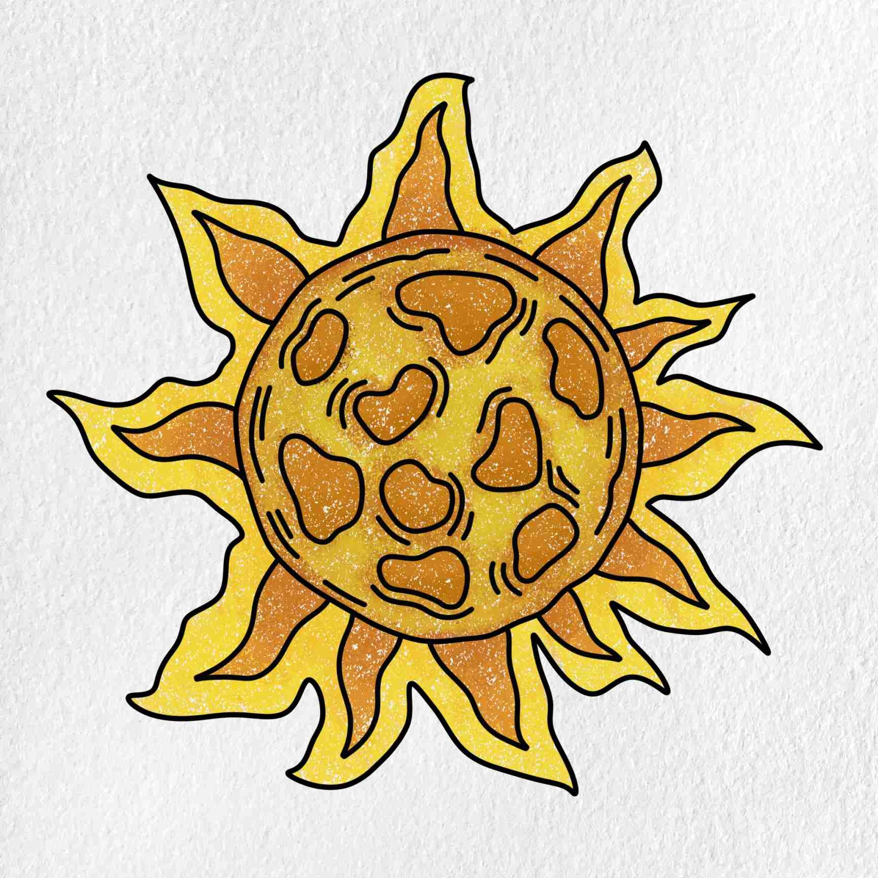 easy sun drawing