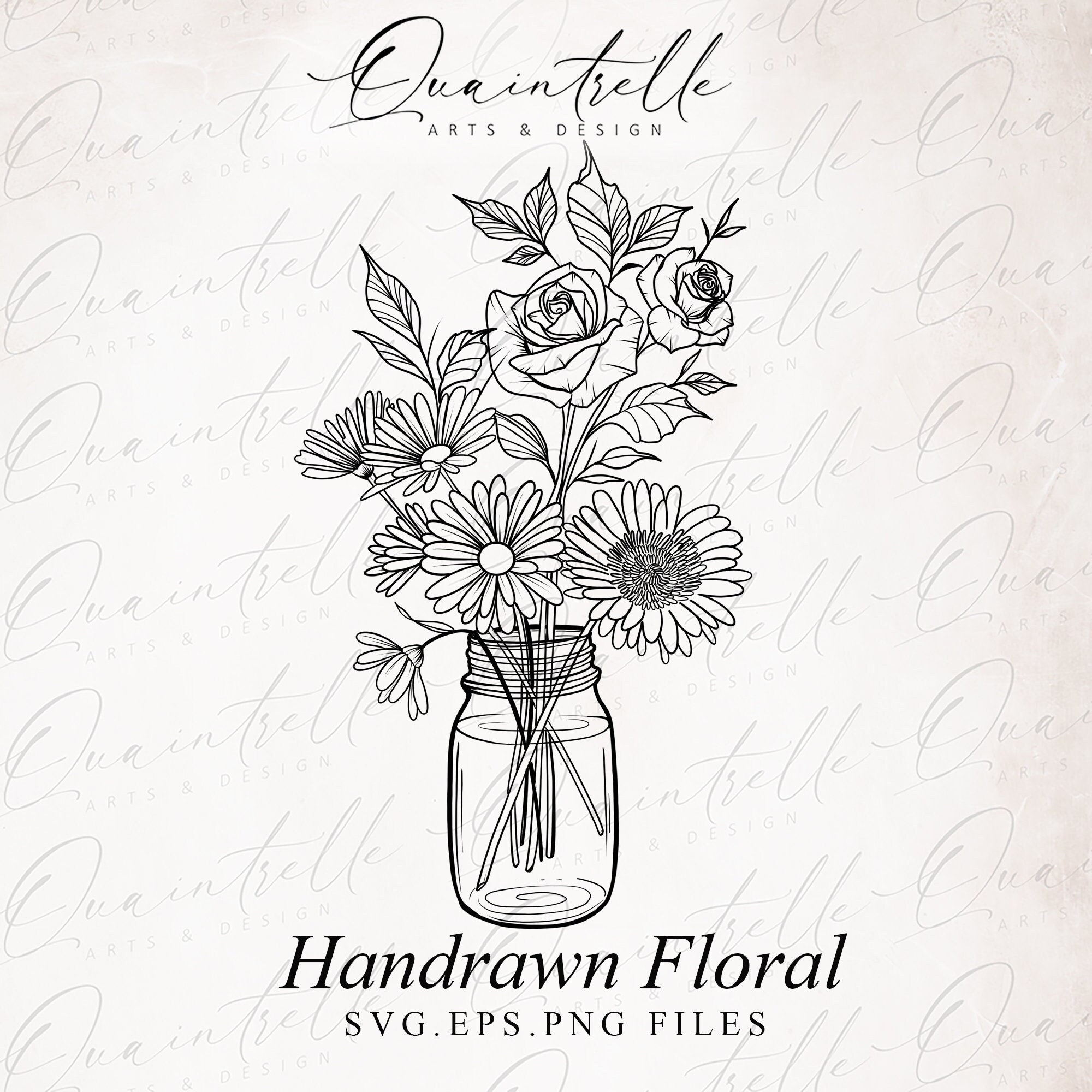 drawing vase flowers