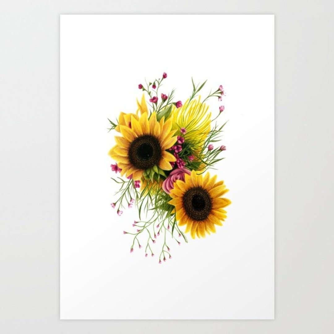 drawings of sunflowers