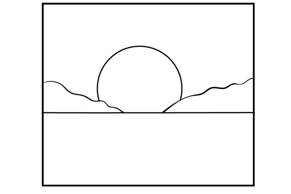 Sunset Drawing How To Draw A Sunset Step By Step