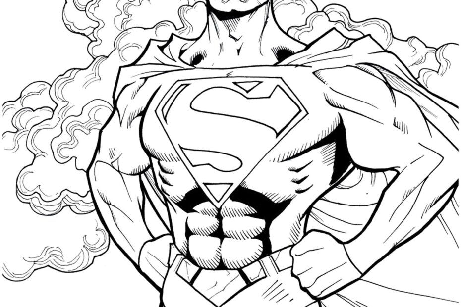 Superman Posing Coloring Pages For Kids