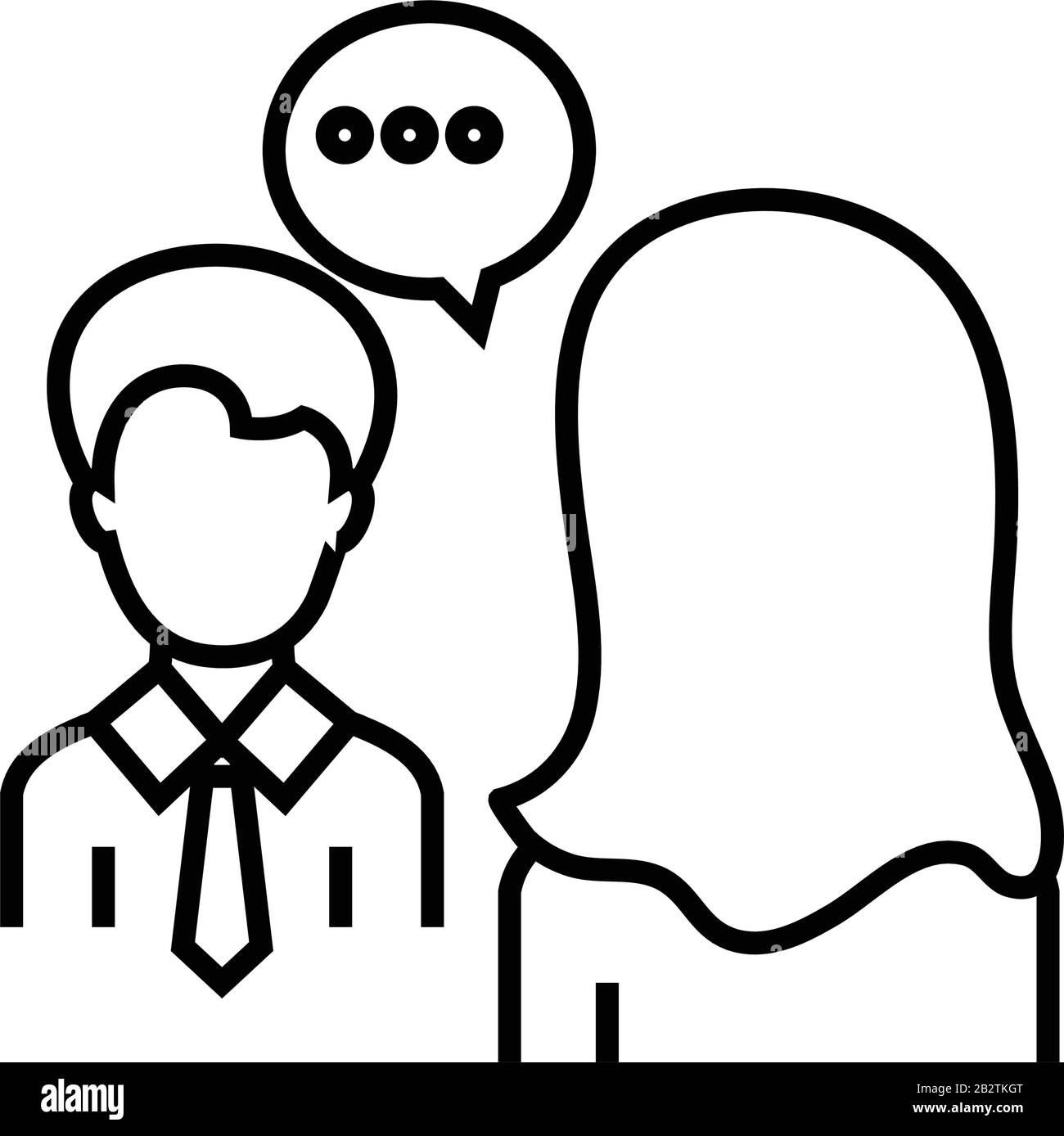 Talking People Line Icon Concept Sign Outline Vector 
