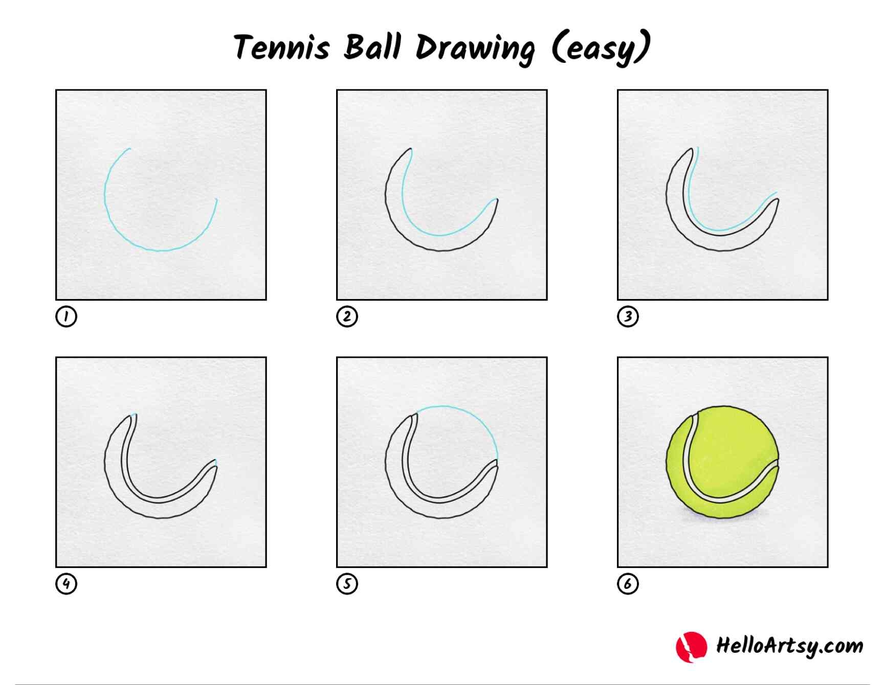 drawing a tennis ball