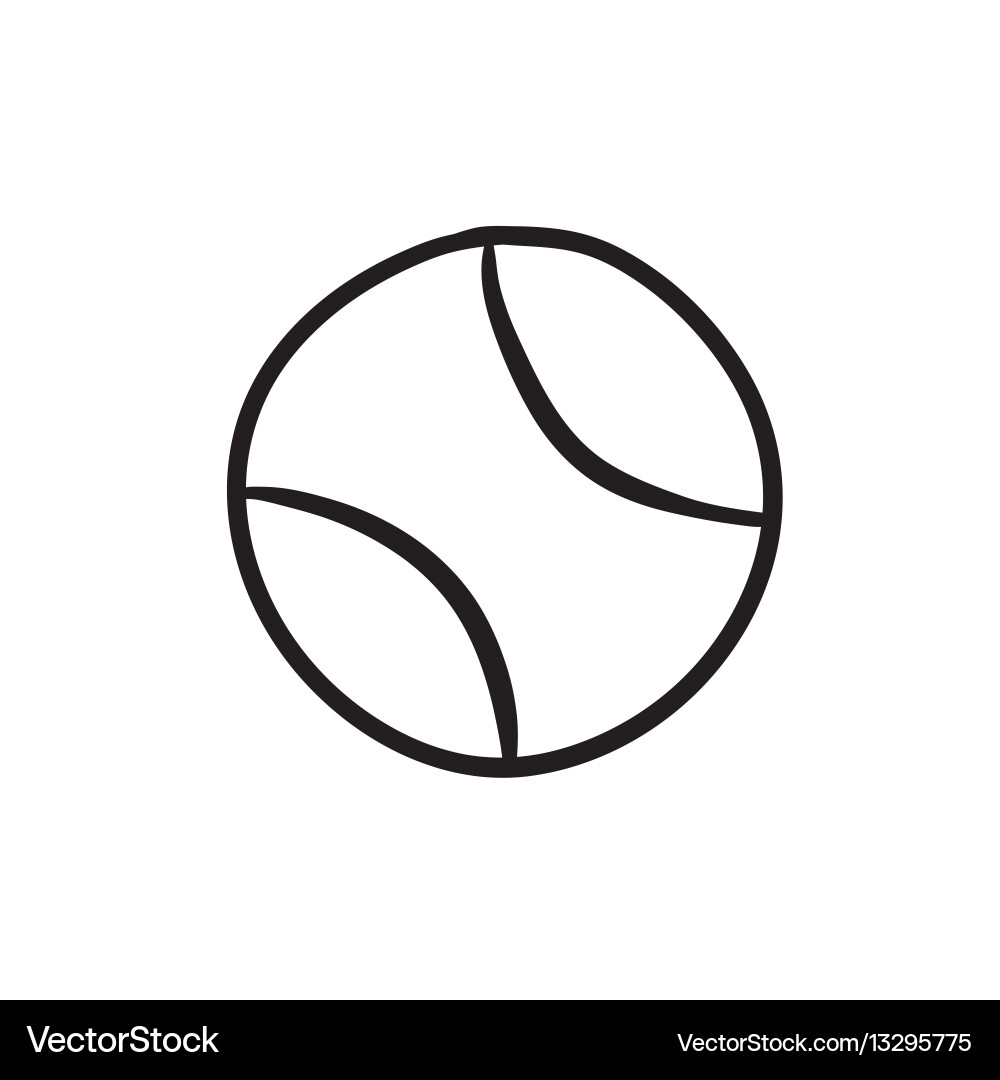 Tennis Ball Sketch Icon Royalty Free Vector Image