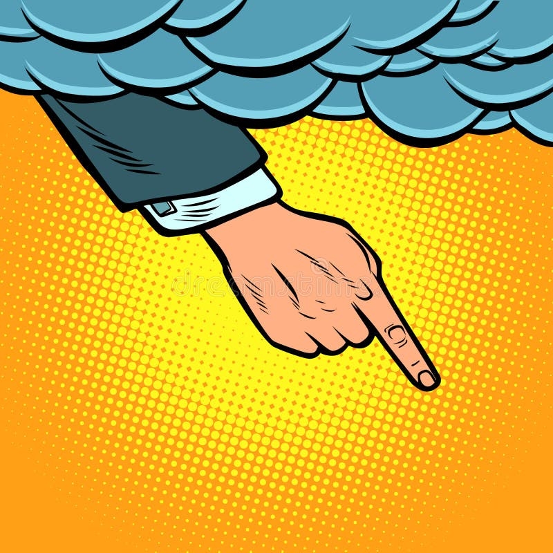 The Hand Points Out Of The Cloud Stock Vector Illustration Of Element Design 143497519
