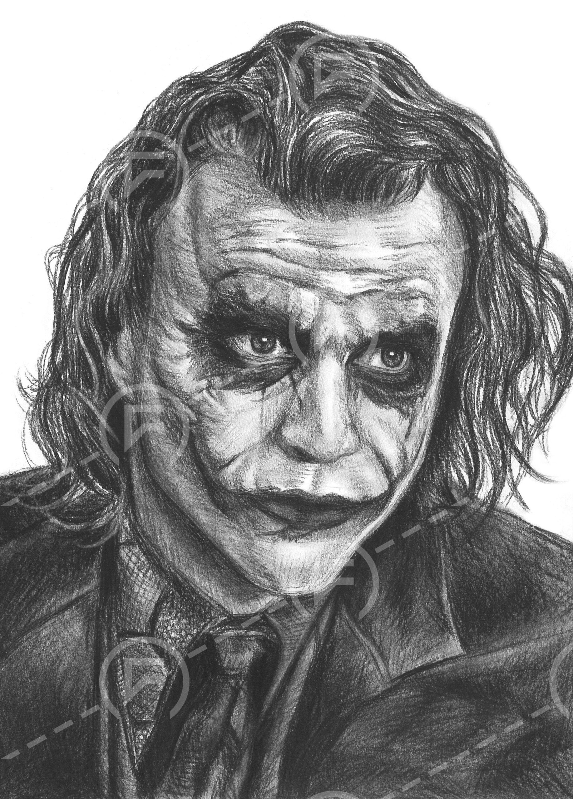 The Joker The Dark Knight Heath Ledger Fine Art Print Etsy
