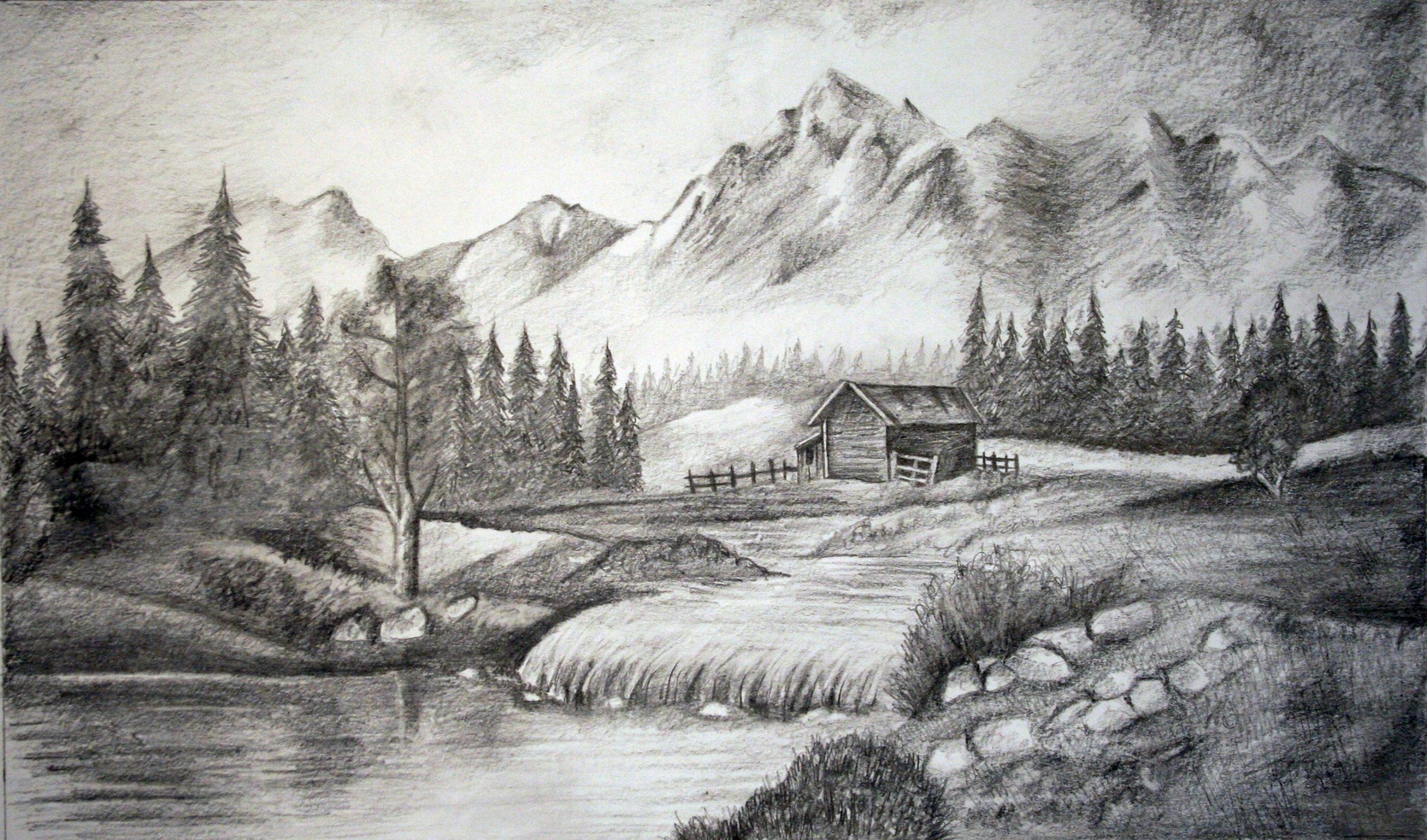 The Natural Beauty Of Easy Landscape Drawings Abirpothi