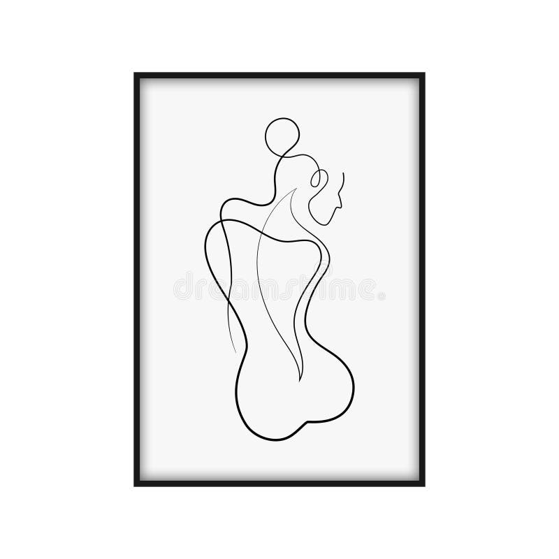 The Woman S Body Is One Line Drawing Isolated On White Background 