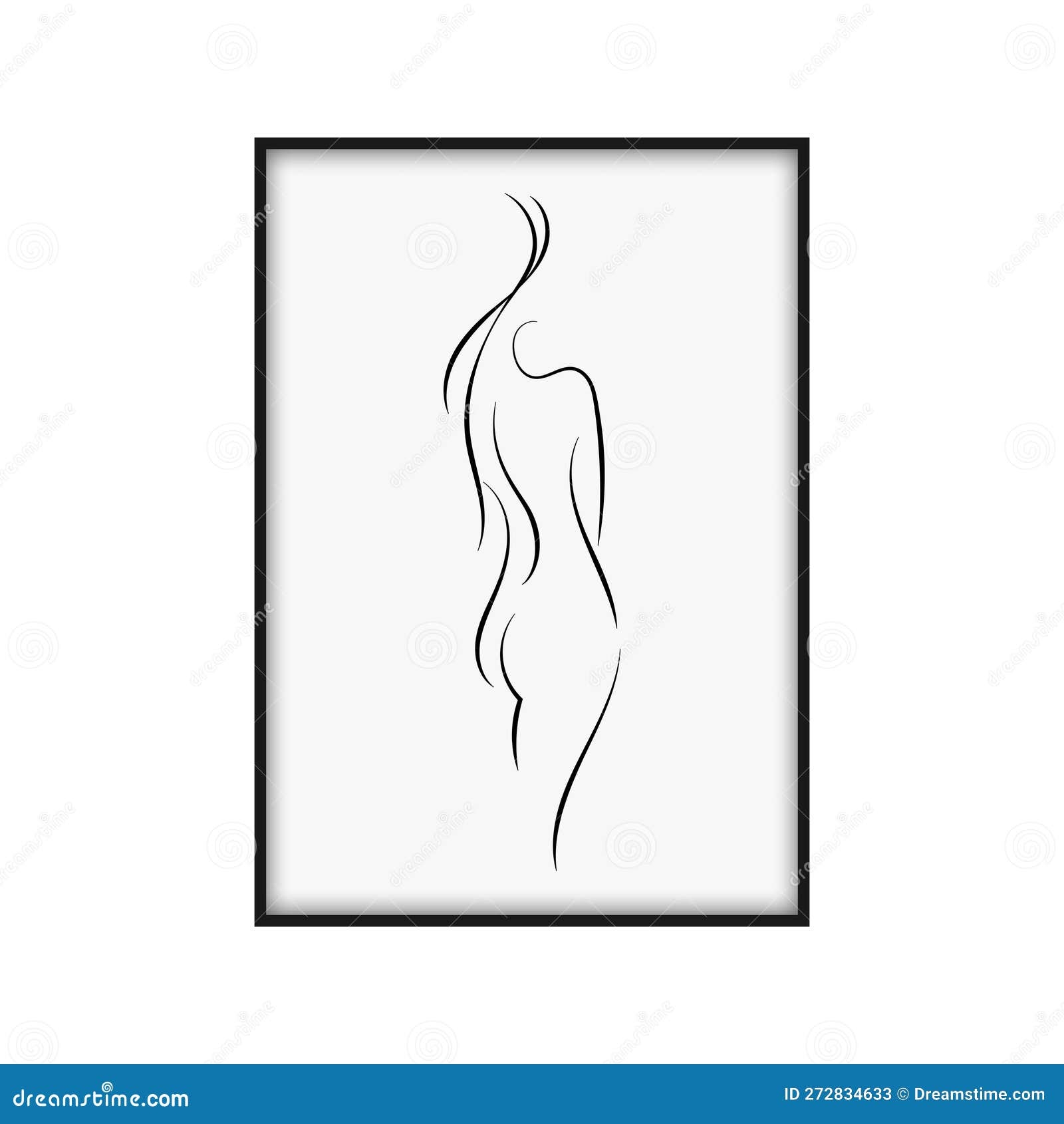 The Woman S Body Is One Line Drawing Isolated On White Background 